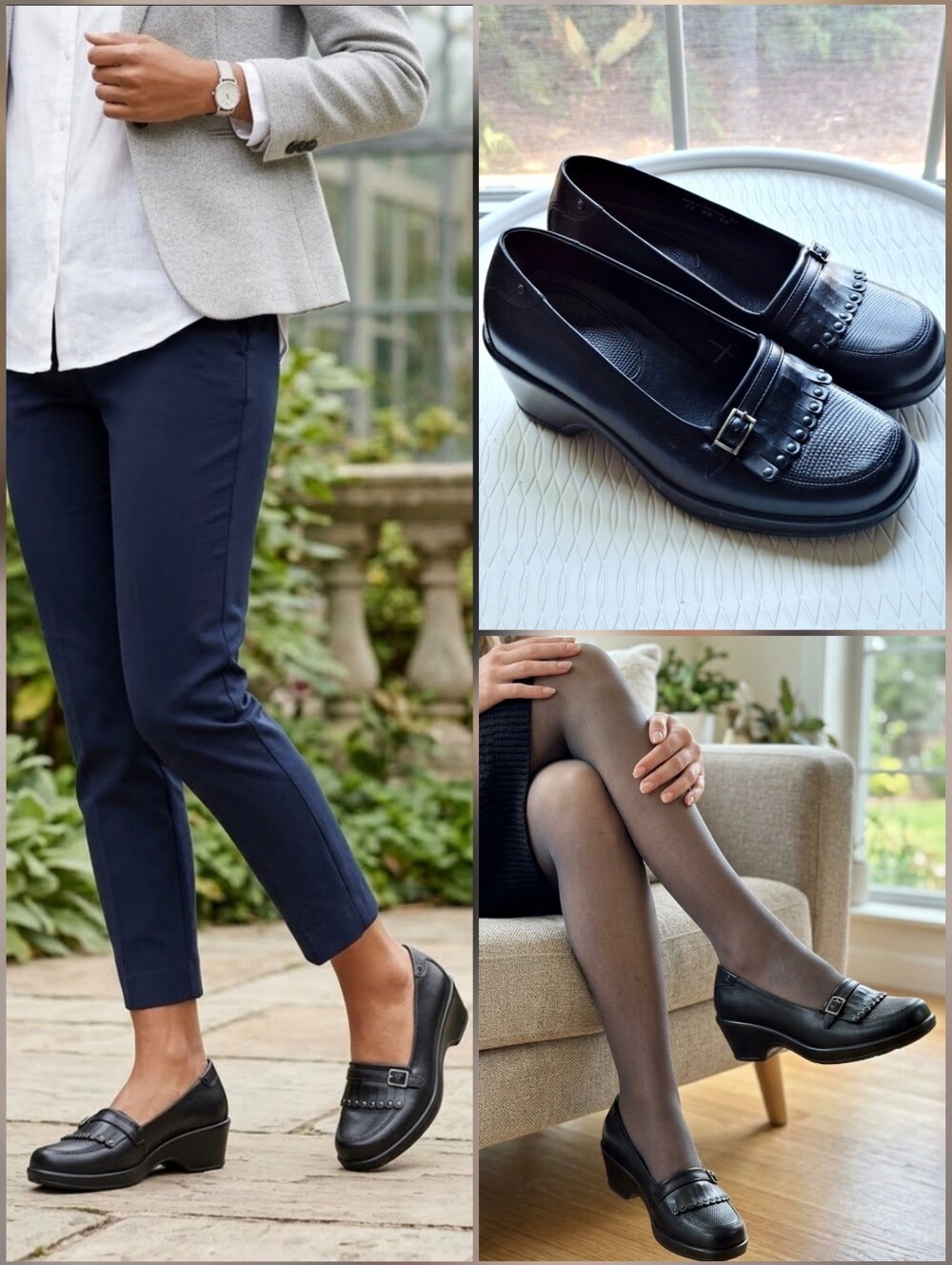 💙Dansko Black Fringe Loafers Buckle Accent Portugal 🤍Size 6.5-7